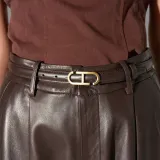 Leren Dames Riem Bruin Trophy Brass
