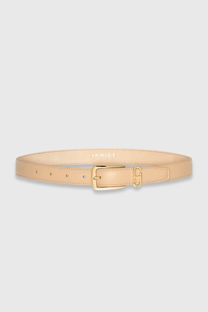 Colby Beige Leather Women's Belt