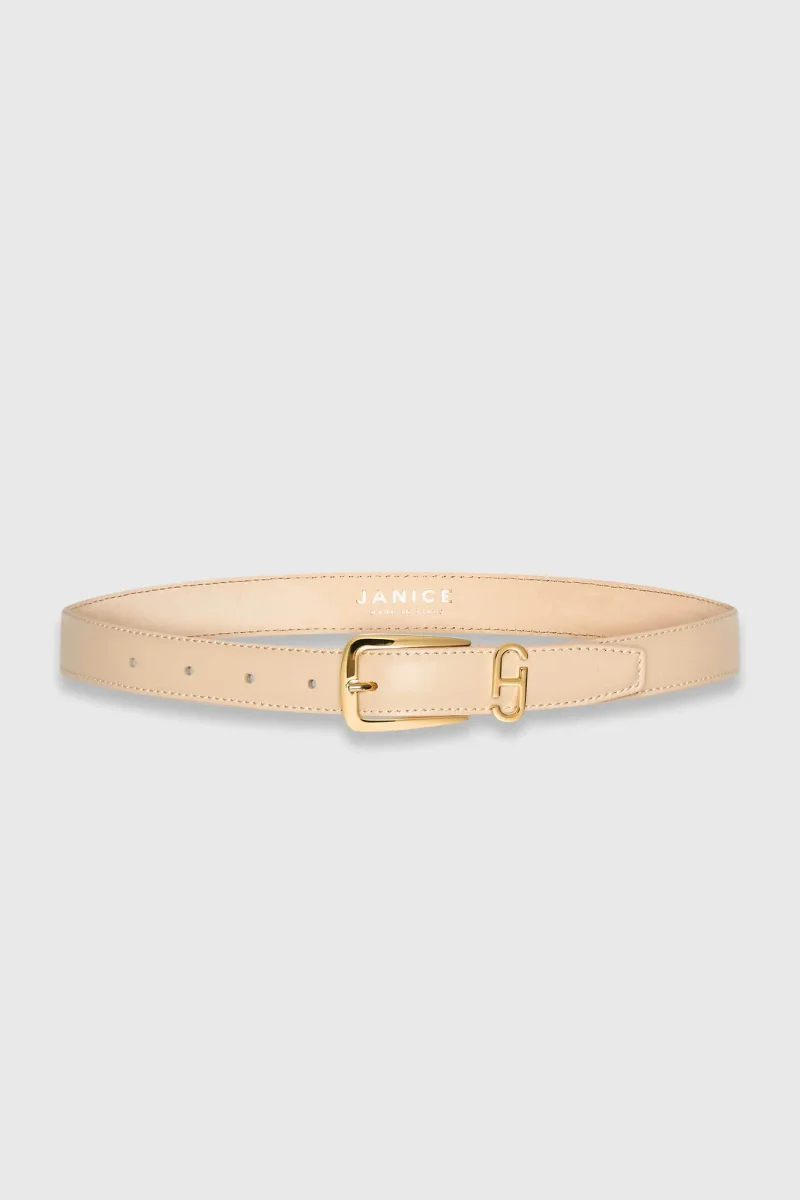 Leder-Gürtel für Damen Colby Creme