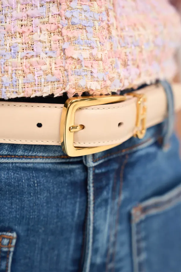 Colby Cream Leather Women's Belt
