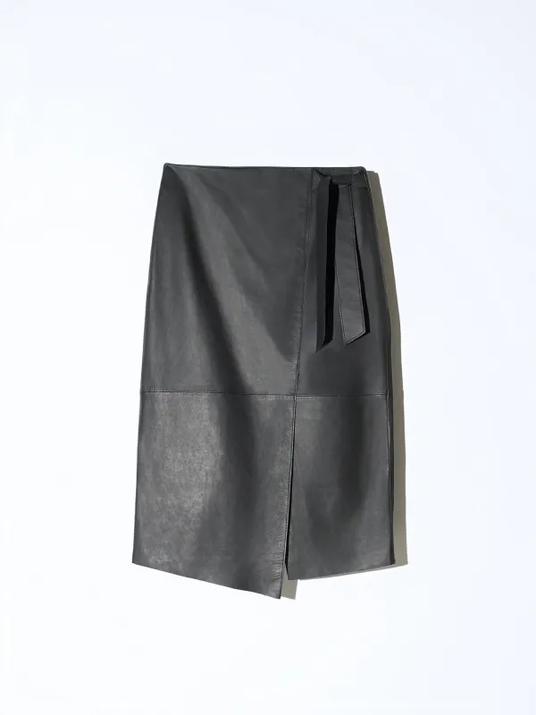 Leren Dames Rok Madden Zwart