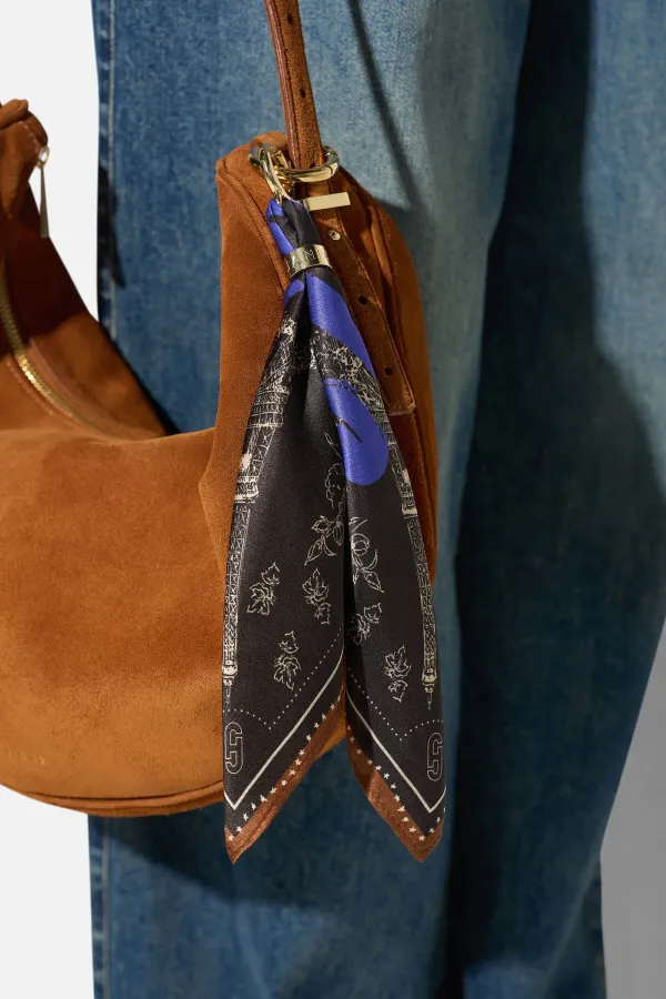 Leren Dames Schoudertas Suede Oregon Cognac
