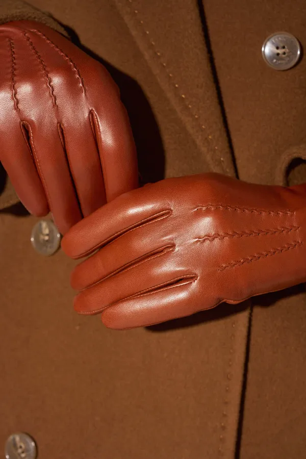 leren handschoenen dames atlas cognac