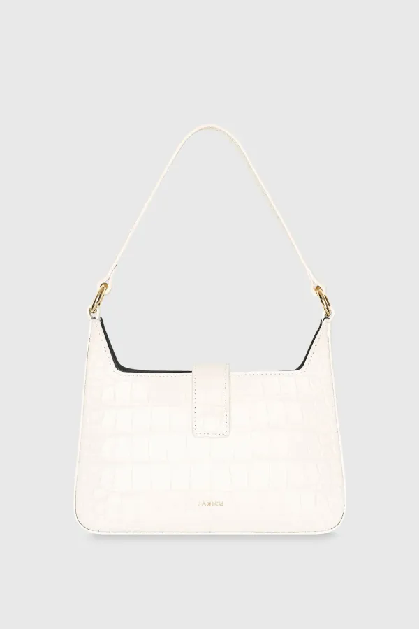 Lederhandtasche Off White Croco Conan