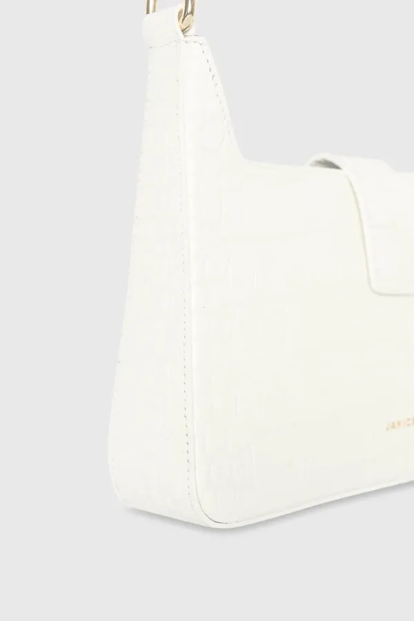 Lederhandtasche Off White Croco Conan
