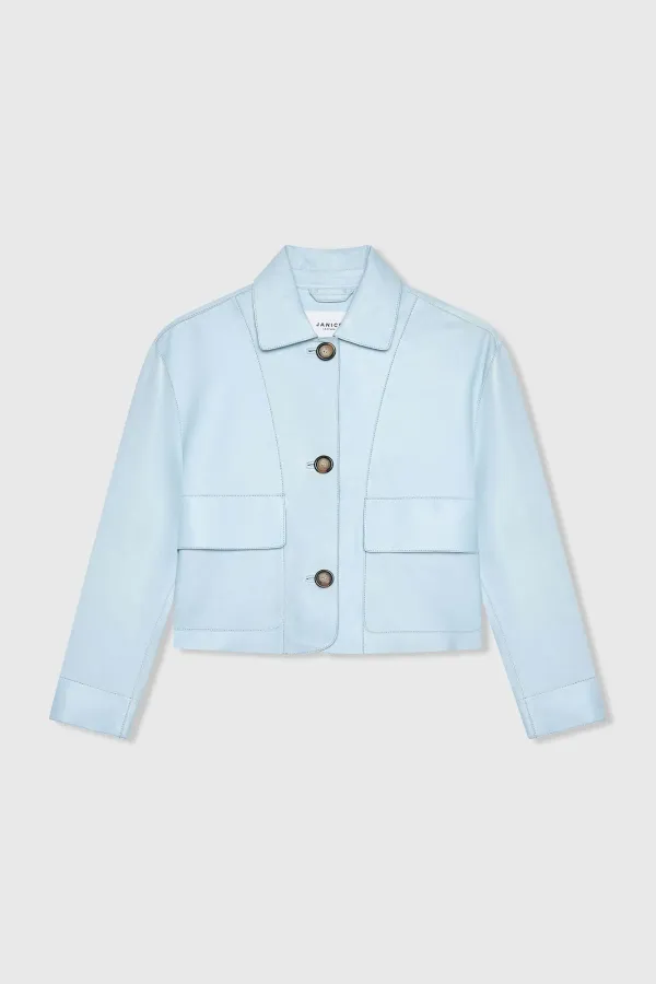 Lederjacke für Damen, William, Blau