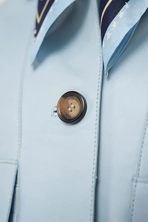 Lederjacke für Damen, William, Blau