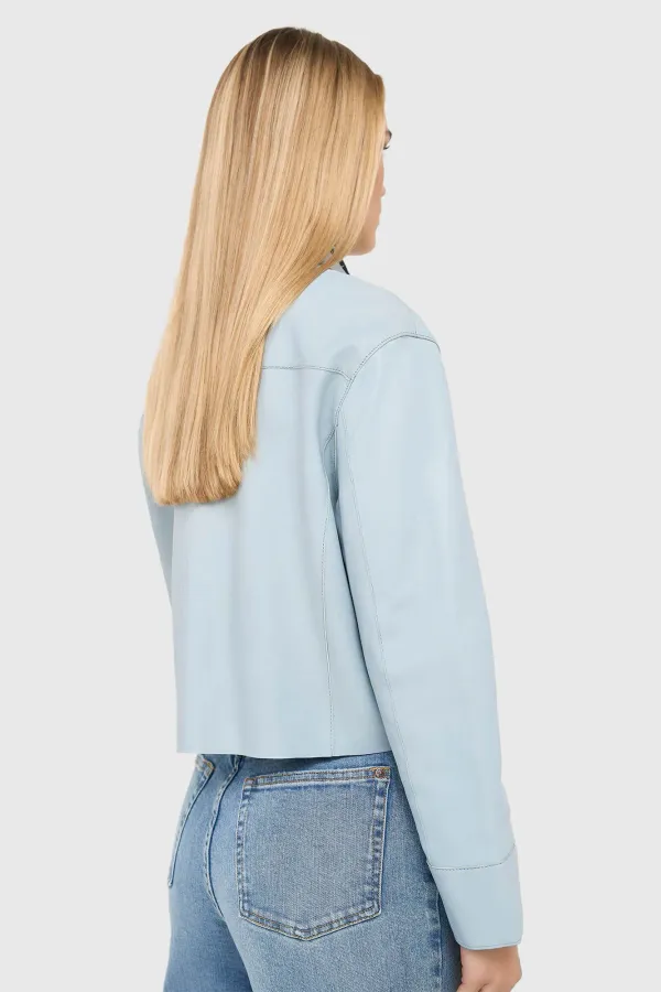 Lederjacke für Damen, William, Blau