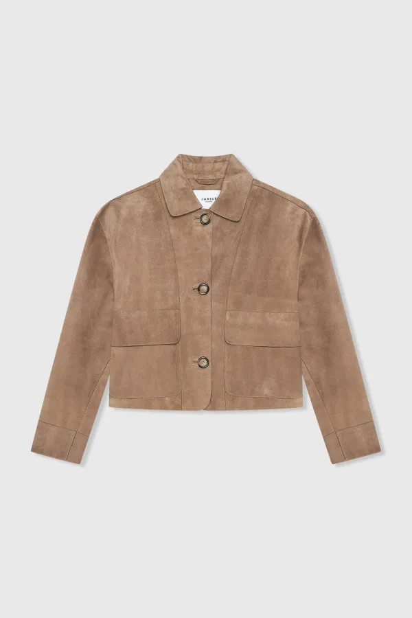 Lederjacke für Damen, William, braun, Wildleder