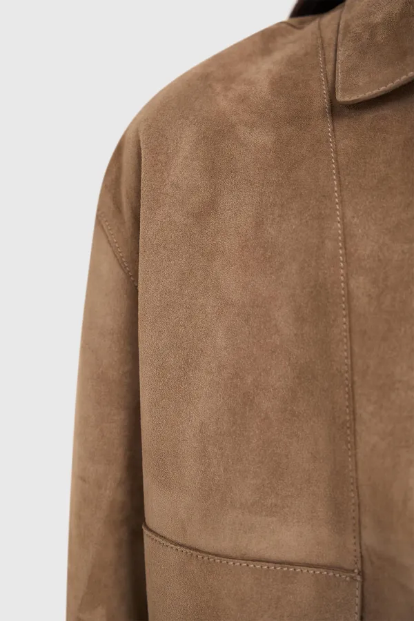 Lederjacke für Damen, William, braun, Wildleder
