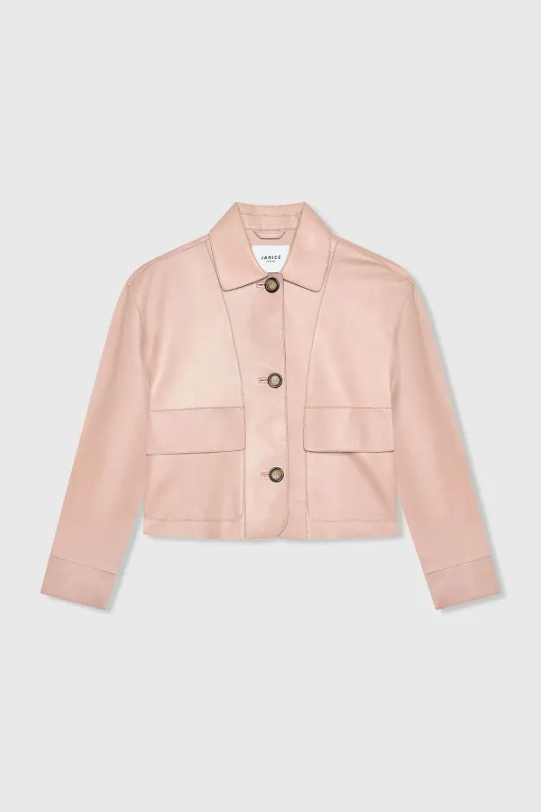 Lederjacke für Damen, William, rosa