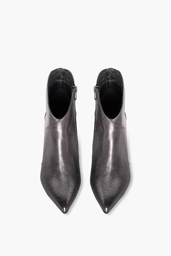 Laarsje Dames Leer Stewart Zilver Metallic