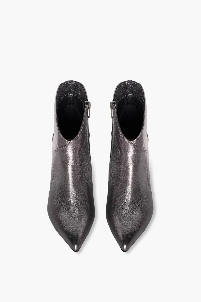 Laarsje Dames Leer Stewart Zilver Metallic