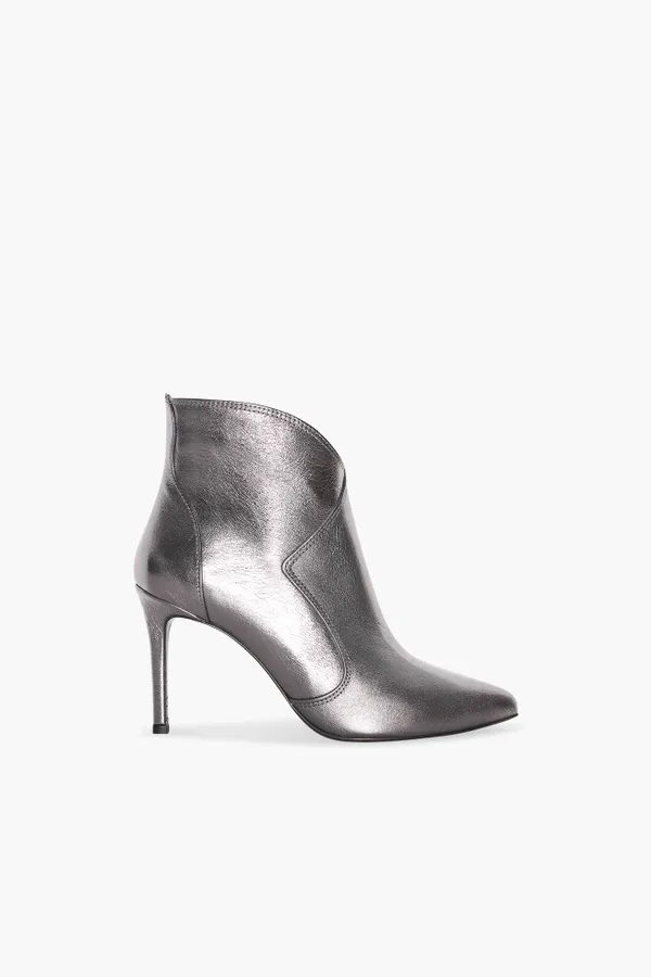 Laarsje Dames Leer Stewart Zilver Metallic