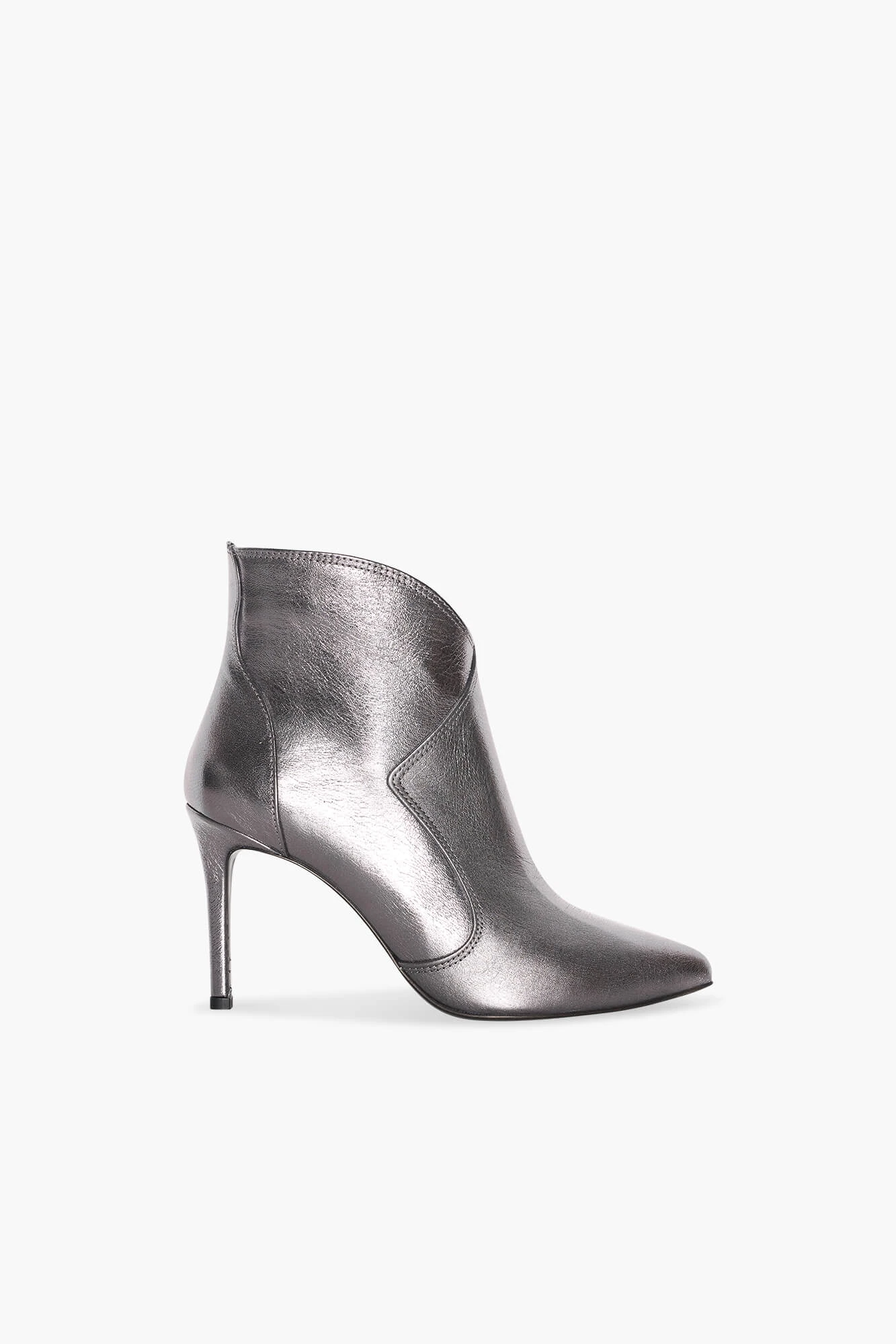Women's Leather Boots, Stewart Silver Metallic