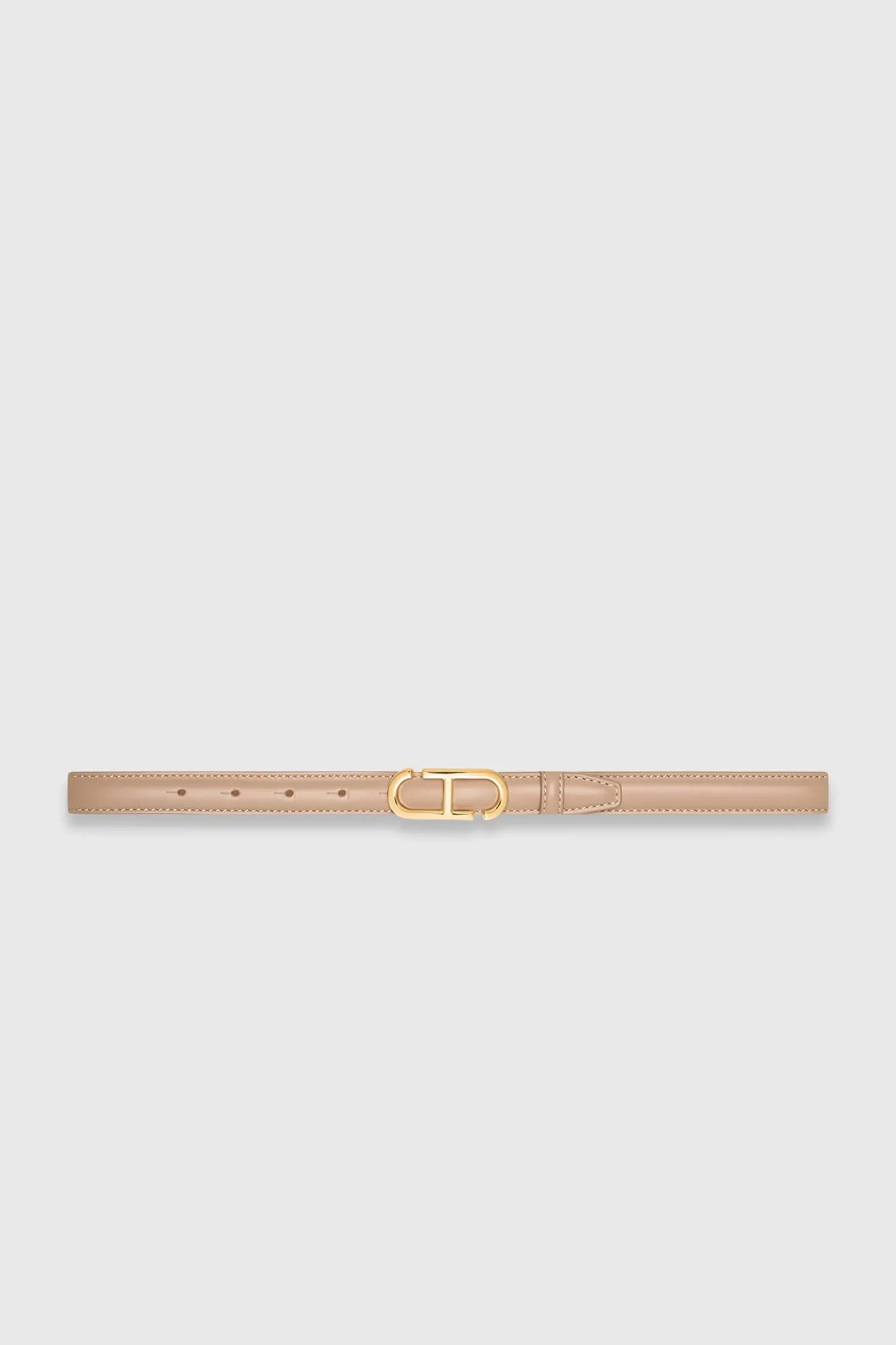 Leren Riem Dames Trophy Taupe Gouden Buckle