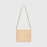 Leren Suede Schoudertas Tas Beige Croco Skylar