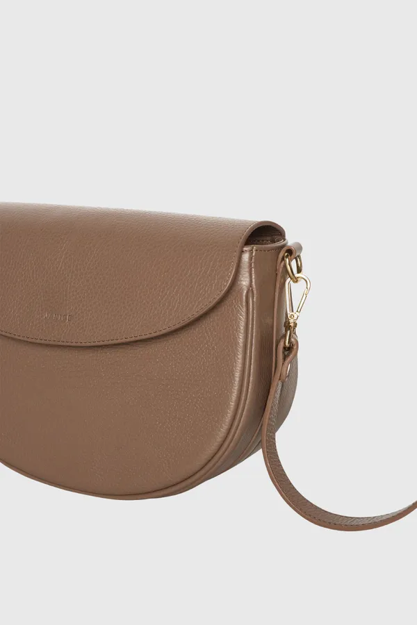 Leren Schoudertas Dames Tayler Taupe