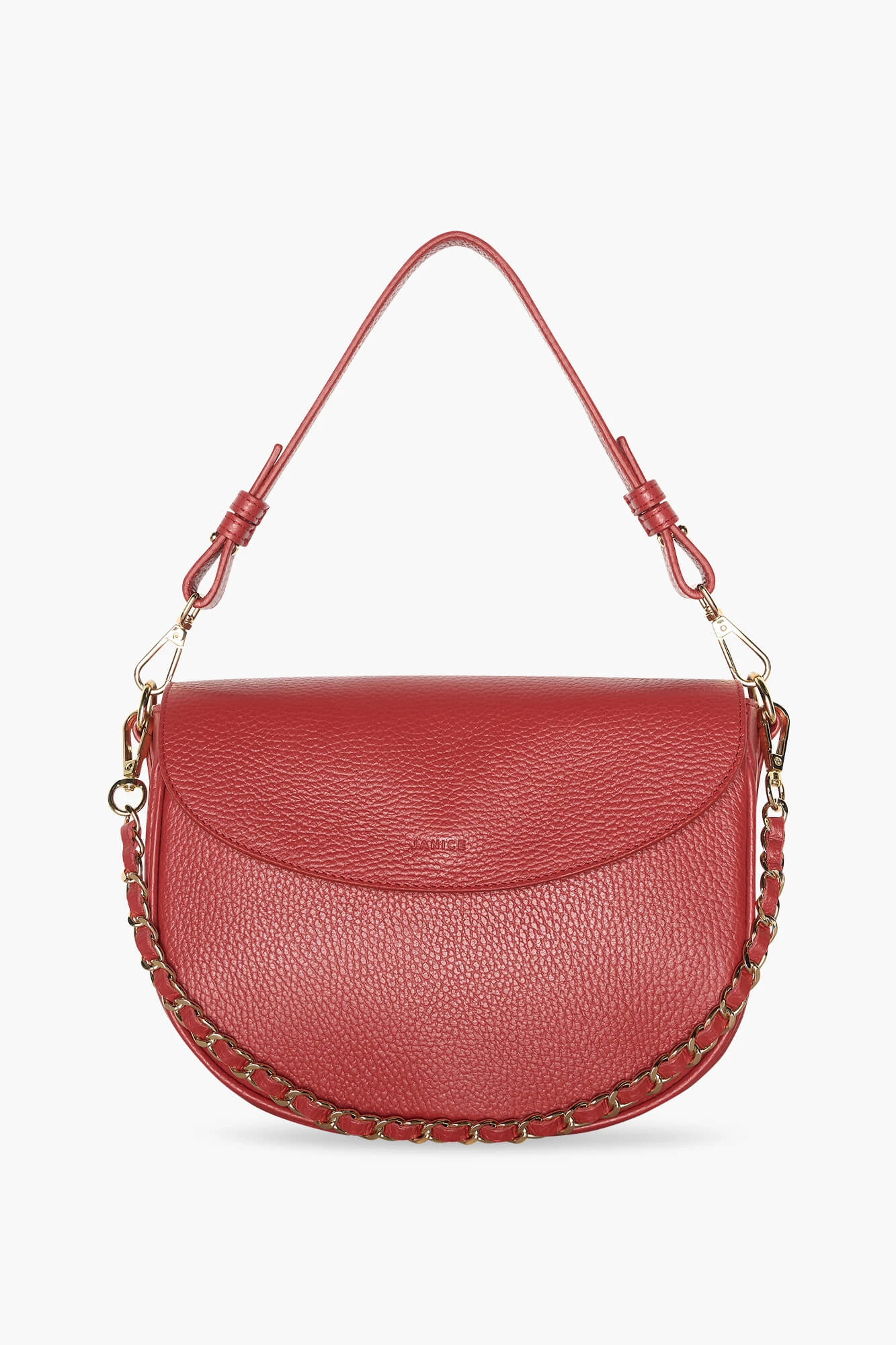 Leder-Umhängetasche für Damen Tayler Rot