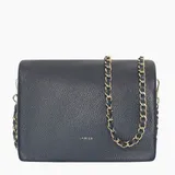 Leren Schoudertas Dames Skylar Navy Blue