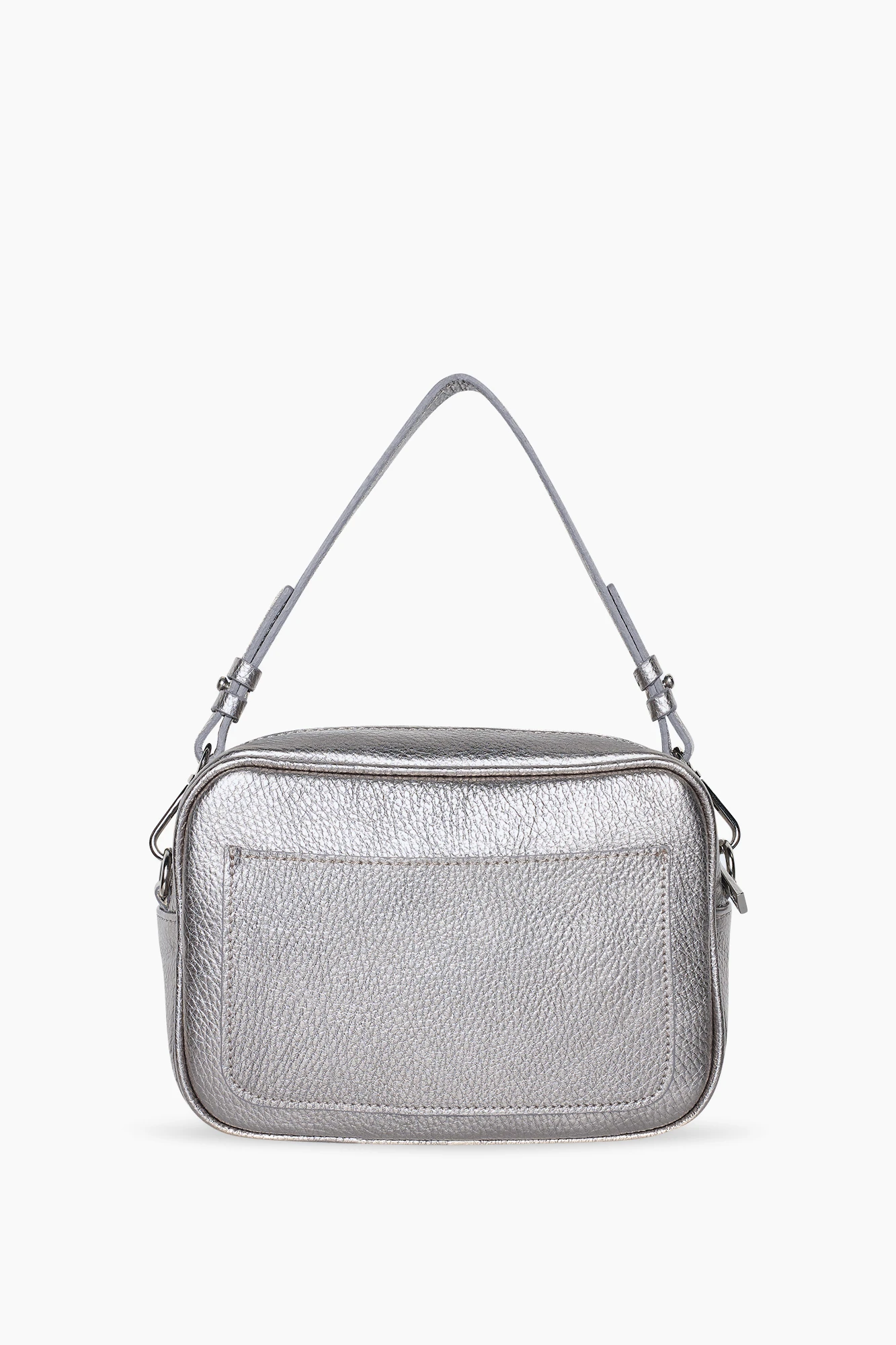 Leder-Umhängetasche für Damen „Bruce“ in Gun Metal