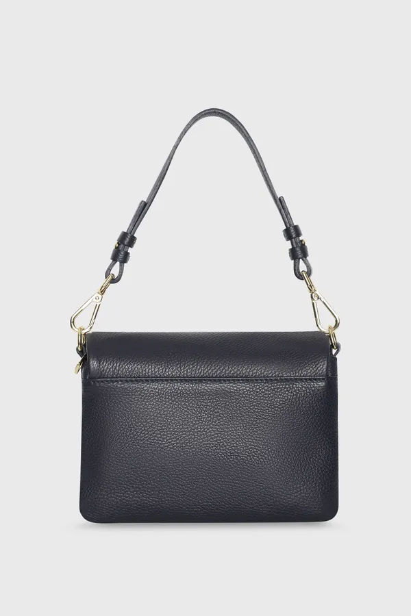 Leder-Umhängetasche für Damen Skylar, Marineblau