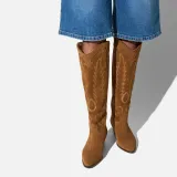 Leren Western Laars Dames Hayden Suede Cognac