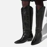 Leren Western Laars Dames Hayden Zwart