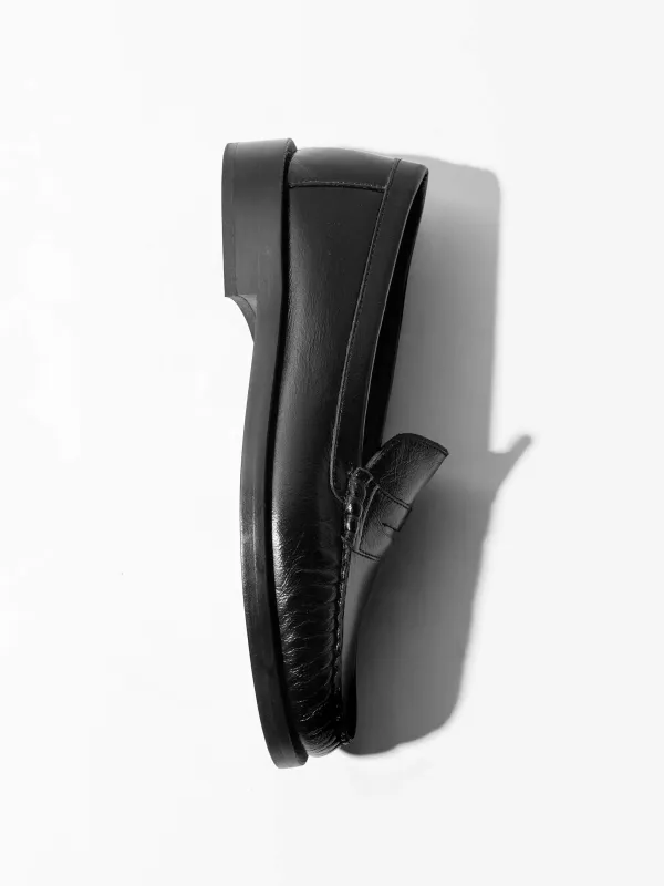 Leren Penny Loafer Dames Sevan Zwart