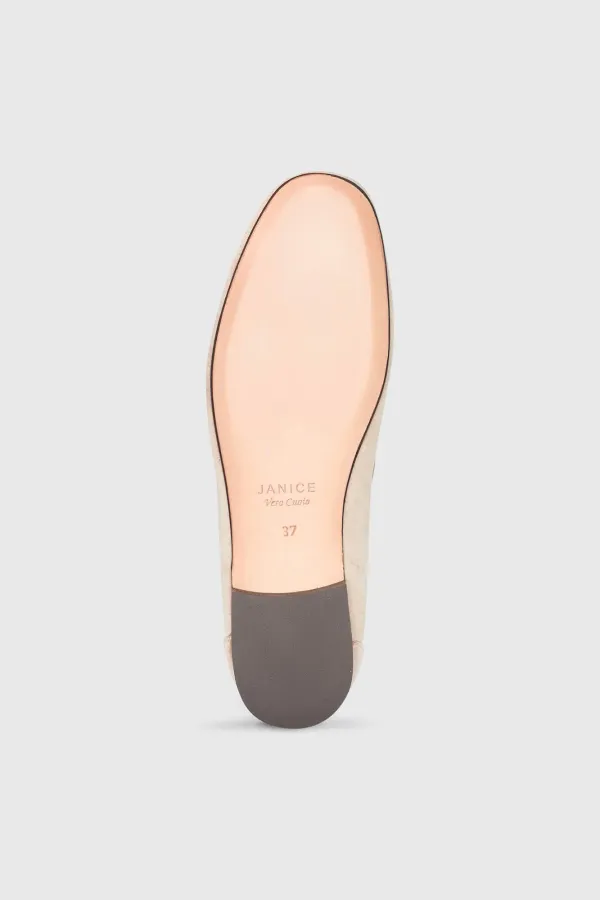 Loafer für Damen aus Wildleder, Modell Burt, Farbe Nude