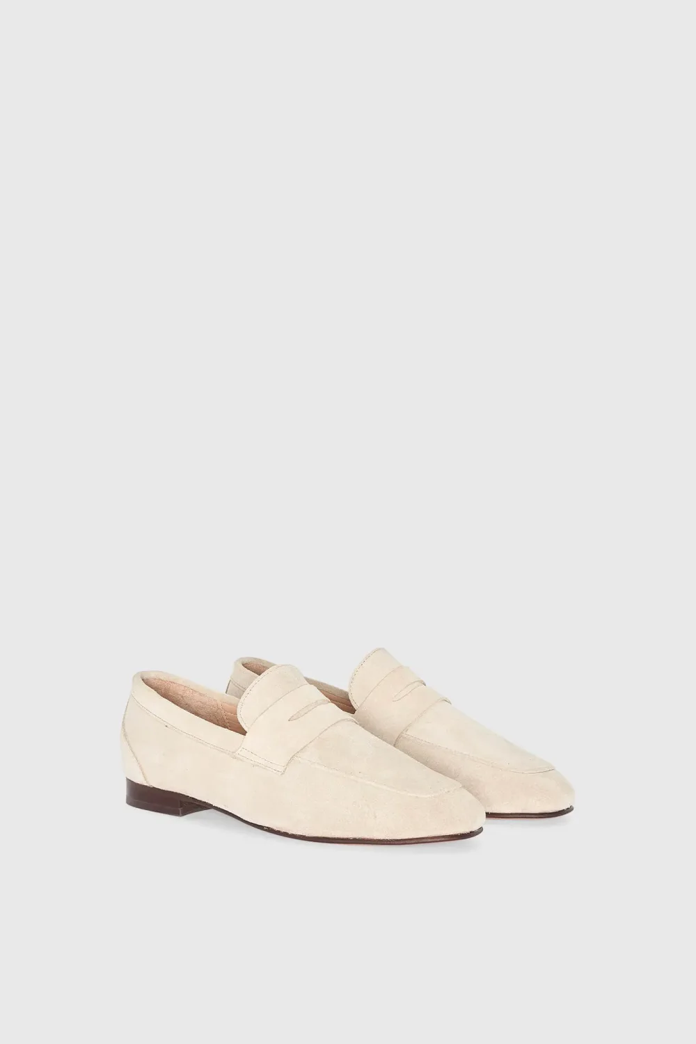 Women's Suede Burt Loafers in Nude