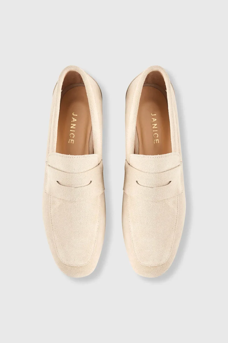 Women's Suede Burt Loafers in Nude
