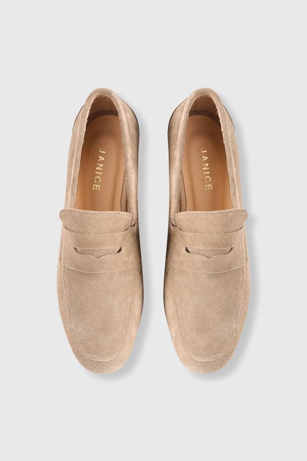 Loafer für Damen aus Wildleder, Modell Burt, Farbe Taupe