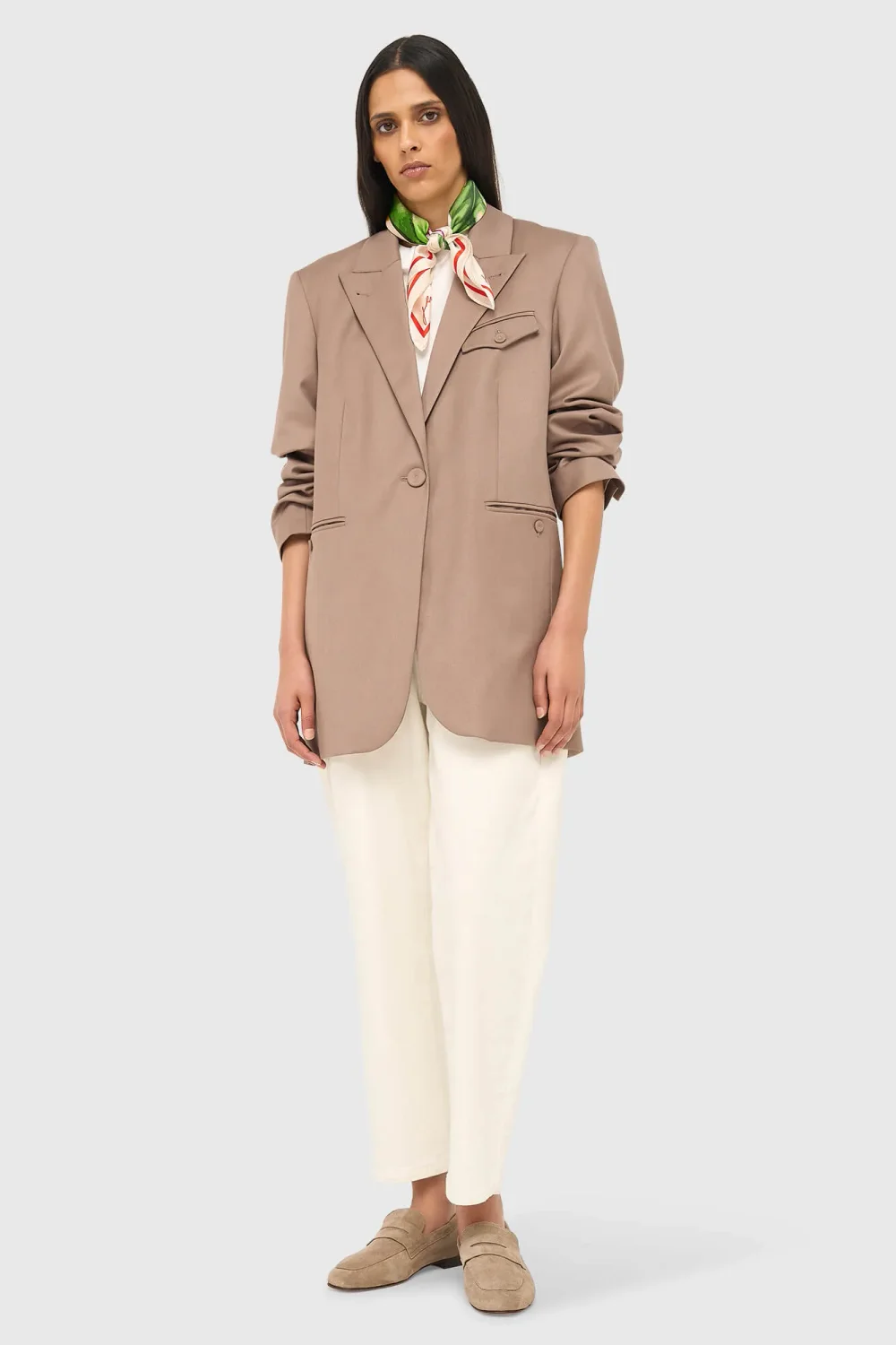 Loafer für Damen aus Wildleder, Modell Burt, Farbe Taupe