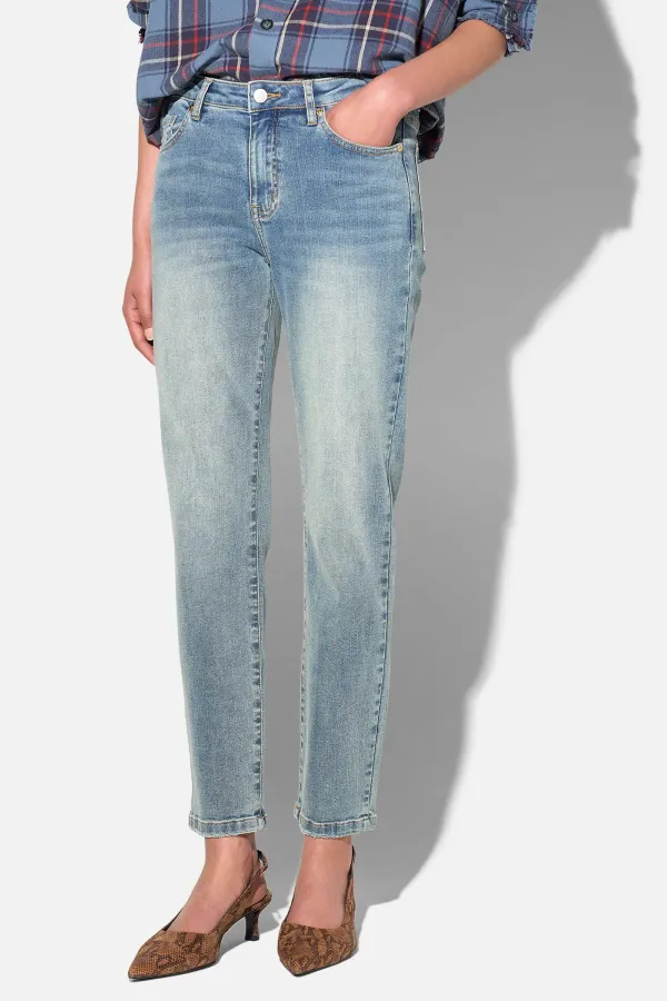 Mom Jeans Dames Mid Rise Blauw Cooper 114