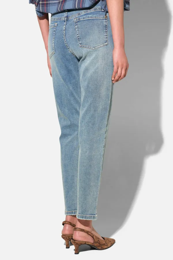 Mom Jeans Dames Mid Rise Blauw Cooper 114