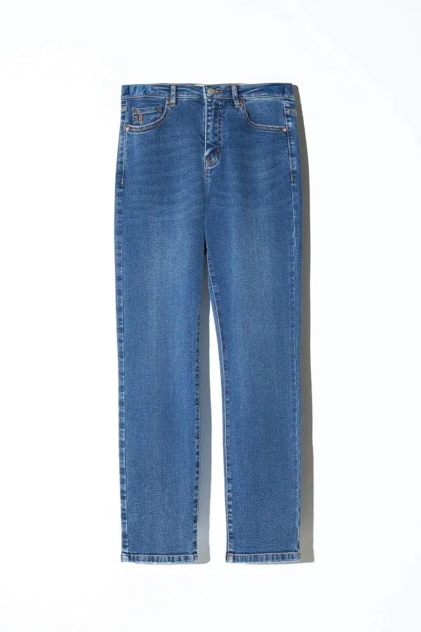 Mom Jeans Dames Mid Rise Blauw Cooper 258