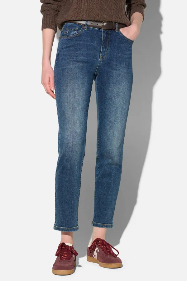 Mom Jeans Dames Mid Rise Blauw Cooper 469