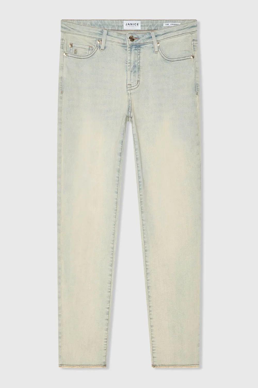 Women's Stretch Mid-Rise Mom Jeans in Cooper Blue 004