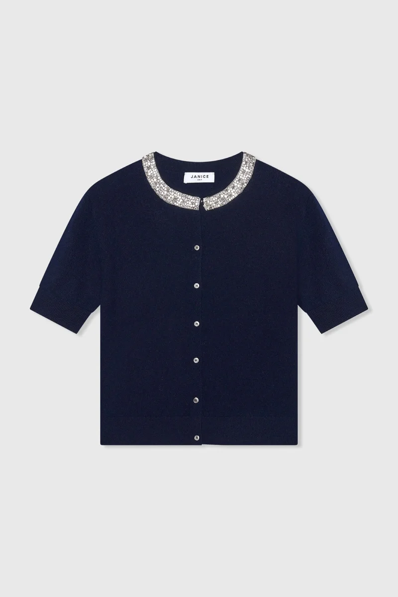 Moon Dark Blue Rhinestones