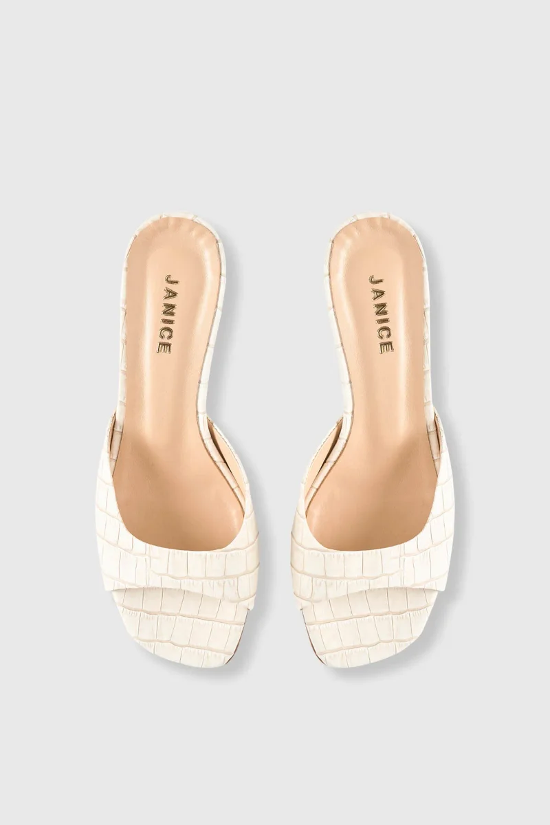 Muiltjes Dames Leer Crew Off White