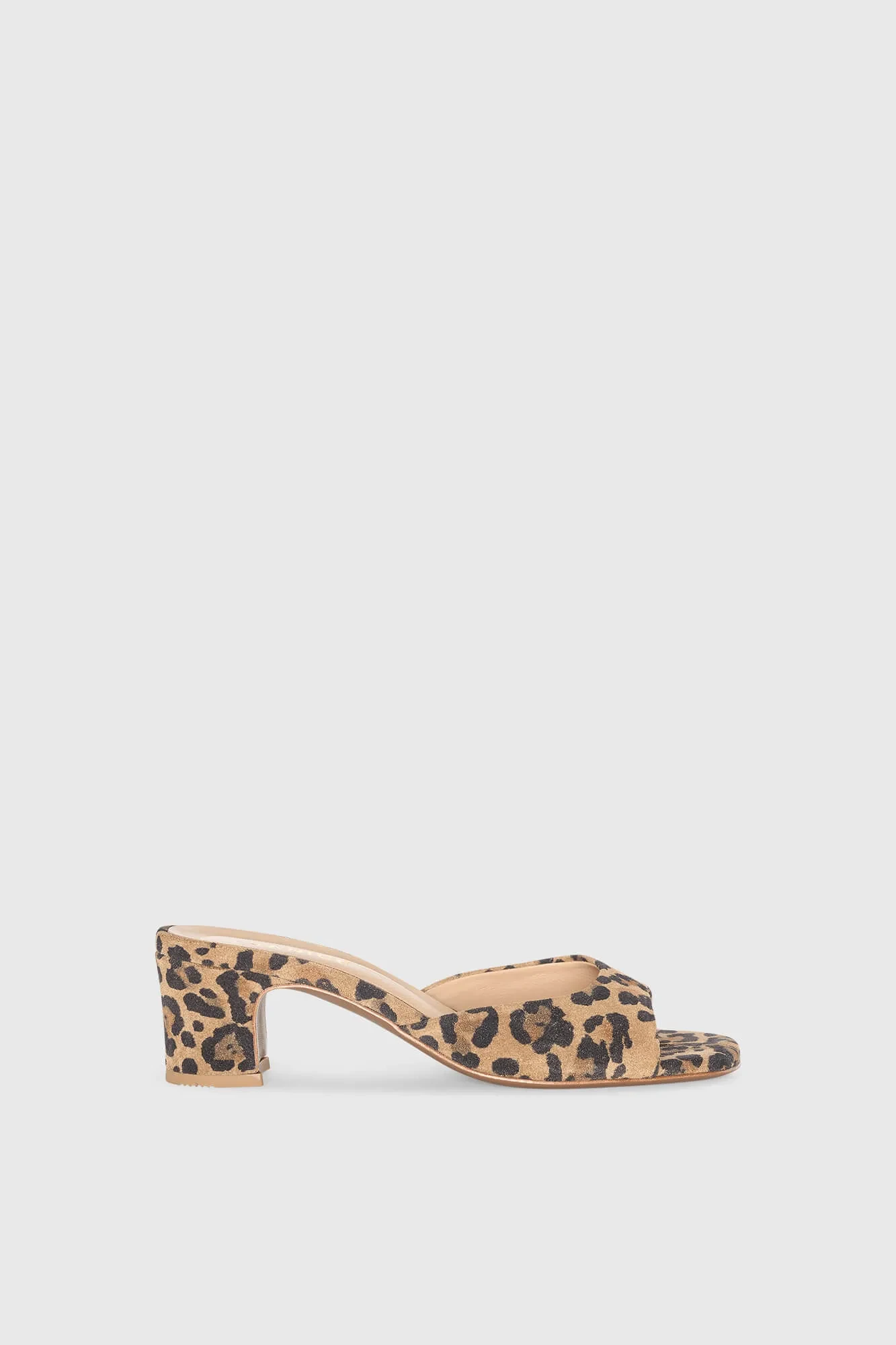 Women's Leather Crew Slippers with Leopard Print