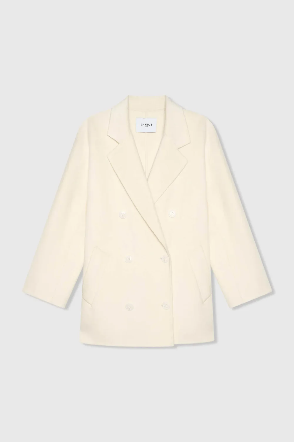 Kaschmir-Caban-Jacke für Damen, Double-Face, Kennedy, Off-White