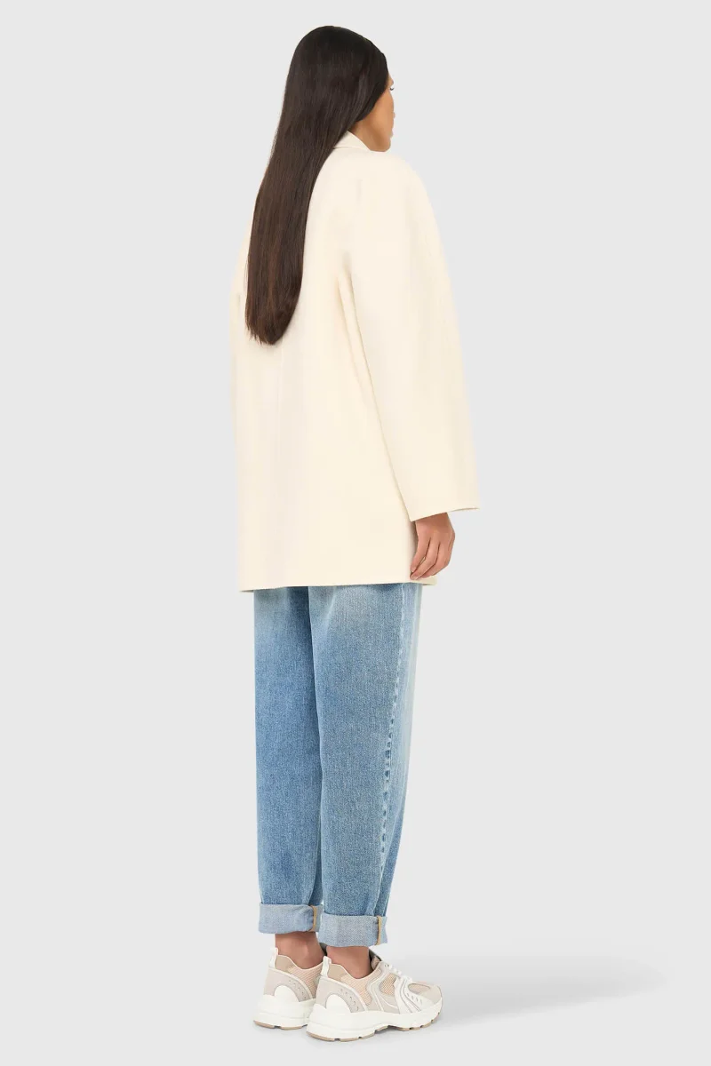 Kaschmir-Caban-Jacke für Damen, Double-Face, Kennedy, Off-White