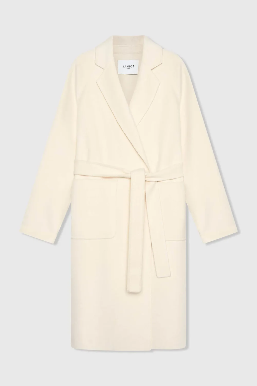 Women's Long Double-Faced Cashmere Coat, Jules, Off-White