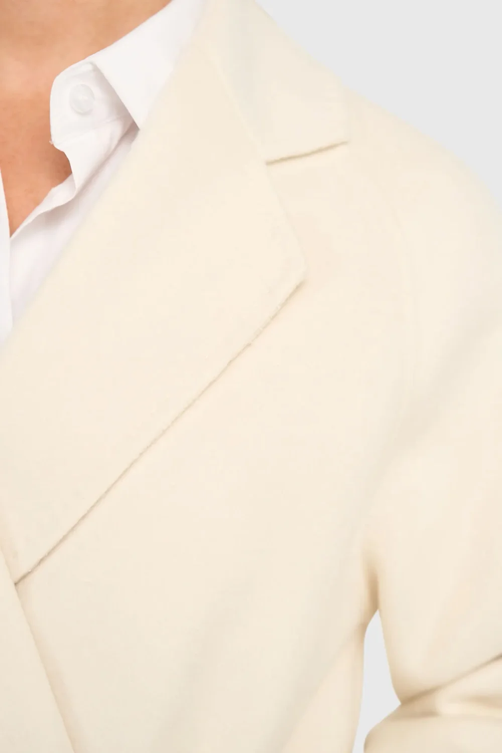 Women's Long Double-Faced Cashmere Coat, Jules, Off-White