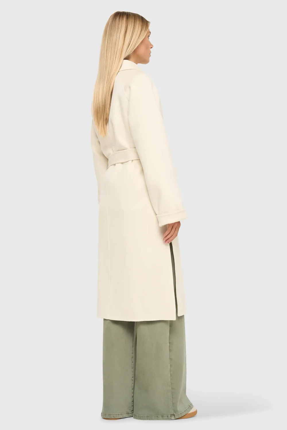 Women's Long Double-Faced Cashmere Coat, Jules, Off-White