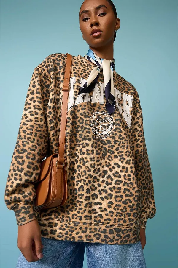 Women's Oversized Leopard-Print Sweater by Oliver