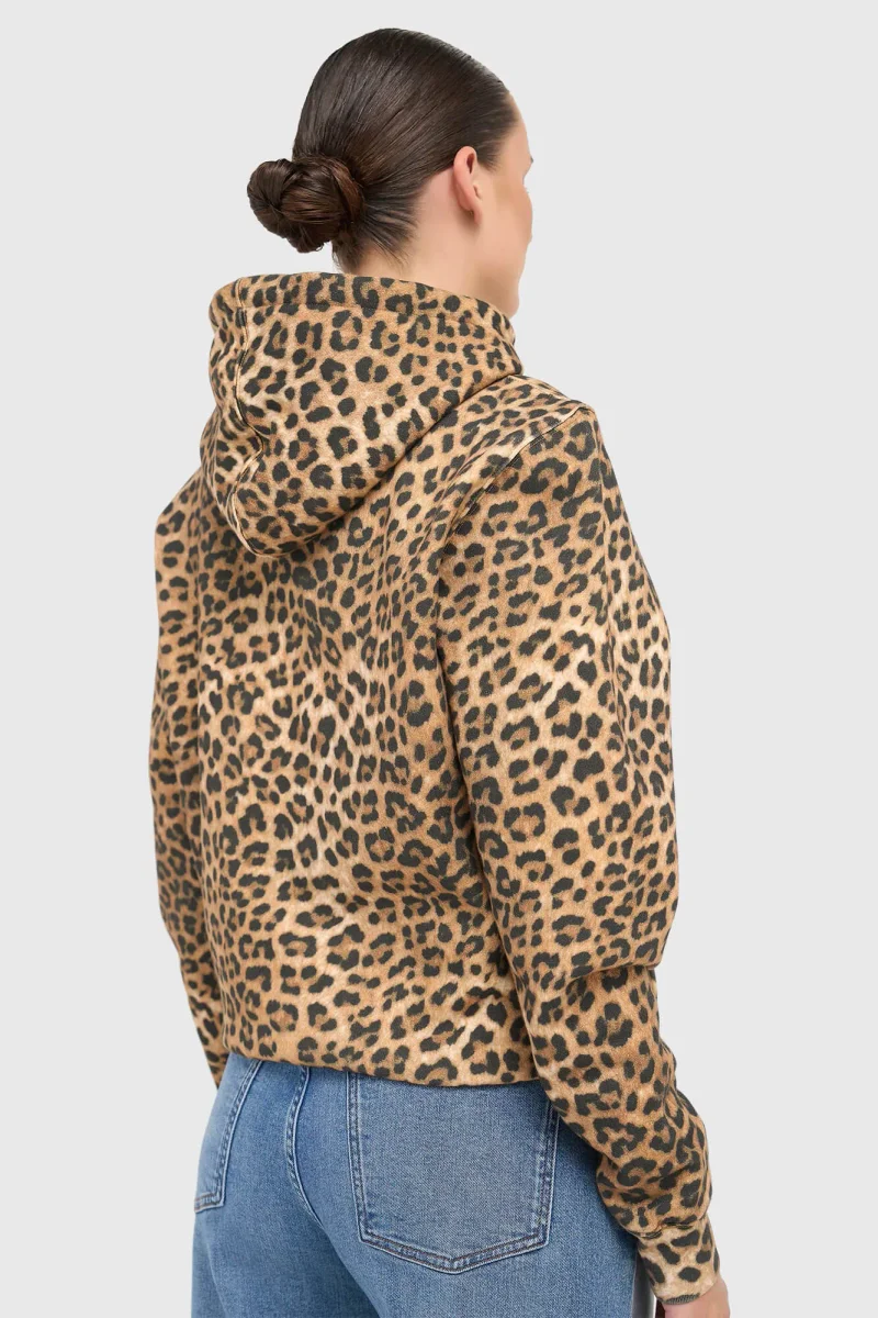 Women's Cotton Leopard Print Hoodie by Scott