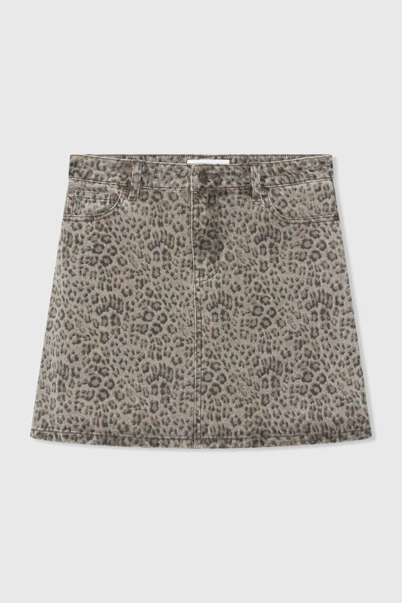 Benson Short Leopard-Print Skirt